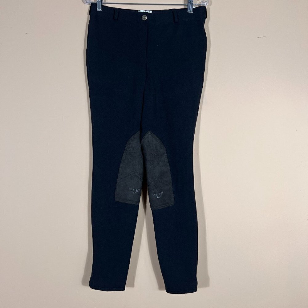 TuffRider Women's Knee Patch Breeches Starter Low Rise Pull on Pants 30 NWT